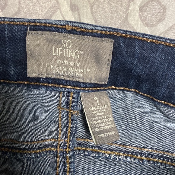 Chico's So Lifting Straight Leg (Raw Hem) Jeans size 1 (size 8) - Picture 3 of 7